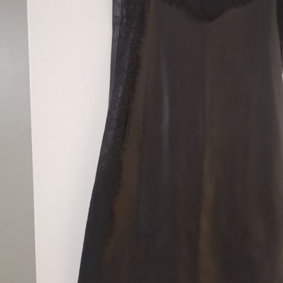 Black Faux Leather Slip Dress - Picture 3 of 4
